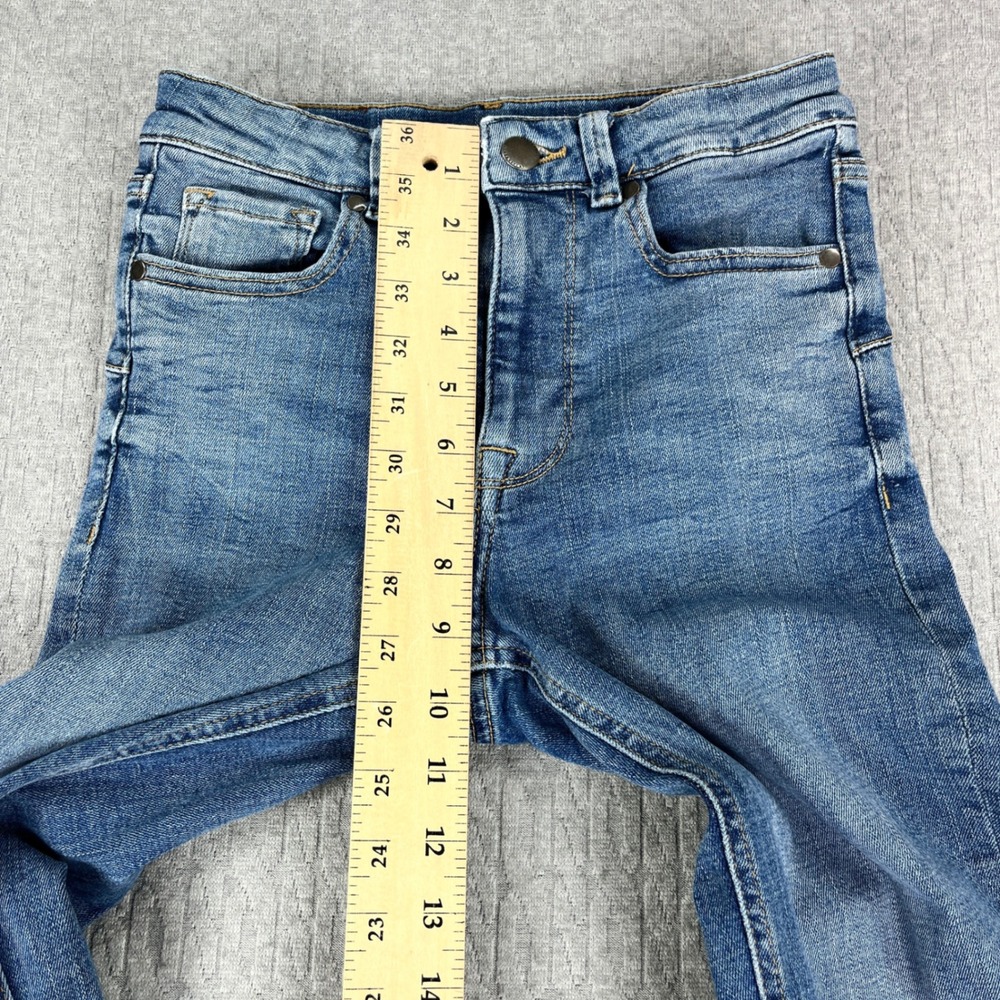 Zara Bootcut Jeans Women 2/23X31 Blue High Rise Flare Raw Hem Light wash - Picture 7 of 10